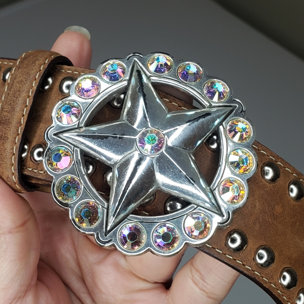 Tony Lama Texas Star Leather Belt size 38 - Picture 2 of 16